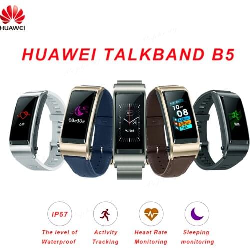 Huawei TalkBand B5 Talk Band Smart Bracelet Wearable Sports Bluetooth Wristbands Touch AMOLED Screen Call Earphone Band