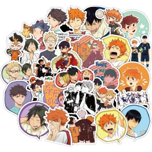 10/50pcs Anime Stickers My Hero Academia Demon Slayer Haikyuu Fairy Tail for Laptop Kawaii Aesthetic Manga Cute Kpop Kids Toys