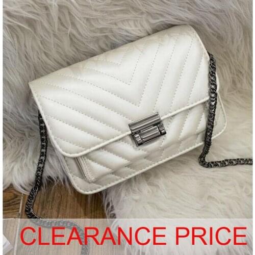 CLEARANCE PRICE Womens Shoulder Bags with Long Chain Flap Handbag PU Leather Cross Body Purse Lady Female Handbag with Lock Sac