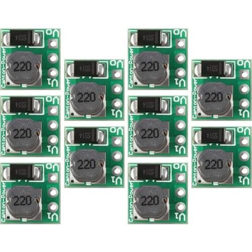 10 Pieces DC-DC Step Up Power Module Output Voltage 5V DC to DC Boost Converter 1.5V 1.8V 2.5V 3V 3.3V 3.7V 4.2V to 5V