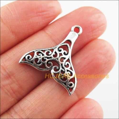 15 New Animal Charms Tibetan Silver Tone Mermaid Tail Pendants 21.5x23.5mm