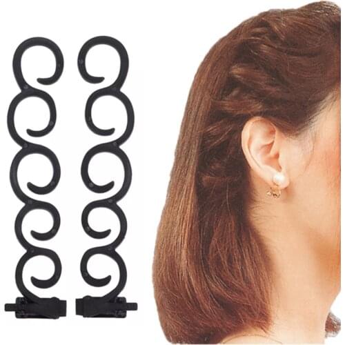 2pcs Side Hairpin Braider Braiding Magic DIY Hair Styling Bun Clips Tools Twist Hair Band Accessories
