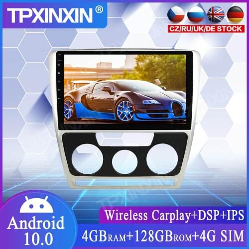 4+128G Android 10 For SKODA octiva 2012+ AT Car GPS Navigation Car Stereo Multimedia Player Headunit Auto Car DVD Player Car GPS