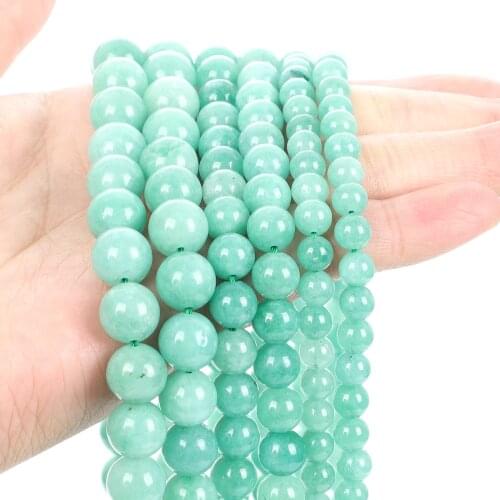 Natural Stone Beads Burma Jade Charm Round Loose Spacer Beads For Jewelry Making Needlework Bracelets DIY Accessories 6/8/10MM