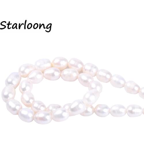 1pack/lot 8-9mm AA quality white rice oval shape Natural freshwater Pearl Loose Beads DIY for Jewelry bracelet necklace