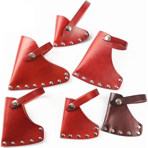 Hunting Ax Cover Axe Hatchet Blade Head Sheath Carrier Belt Holster PU Genuine Leather