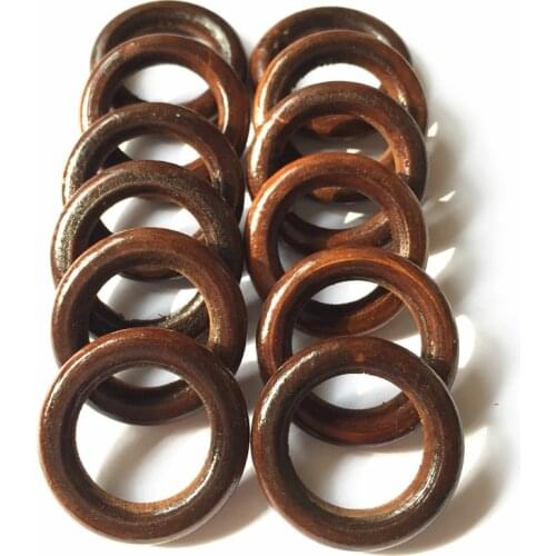 DIY Wood Rings Circle Unfinished Natural Wood Lead-Free Beads Toys Pacifier Clip Dark Browm 20 25 30 40 45 50mm