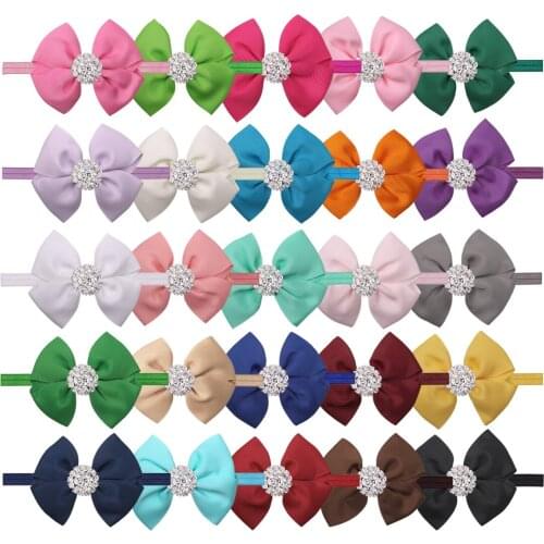 Big Diamond Headbands For Children Girls 25pcs/lot 3.5inch Hairbows Headband Hair Accessories For Women