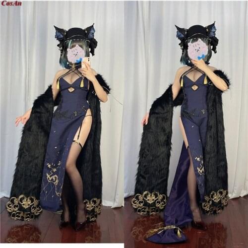 Game Azur Lane Cheshire Cosplay Costume CaitSith Music Always Gorgeous Cheongsam Activity Party Role Play Clothing Custom-Make