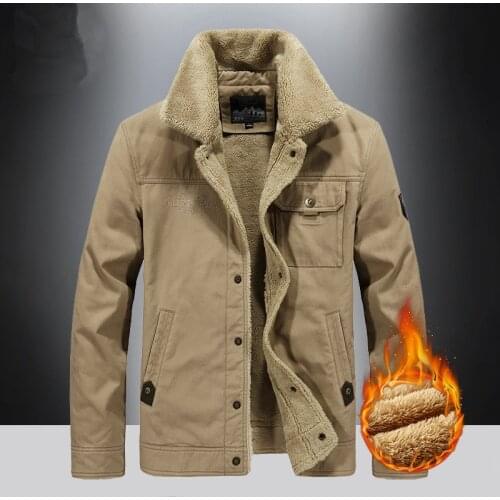 Winter Fleece Jacket Men Thick Warm Parkas Coats Casual Cotton-Padded Fur Collar Pilot Bomber Military Army Jacket Plus Size 6XL