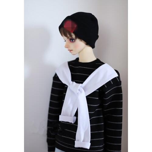 1/3 1/4 Uncle size BJD.SD doll jacket T-shirt fake two piece cuffs lace up stripe casual sweater doll accessories