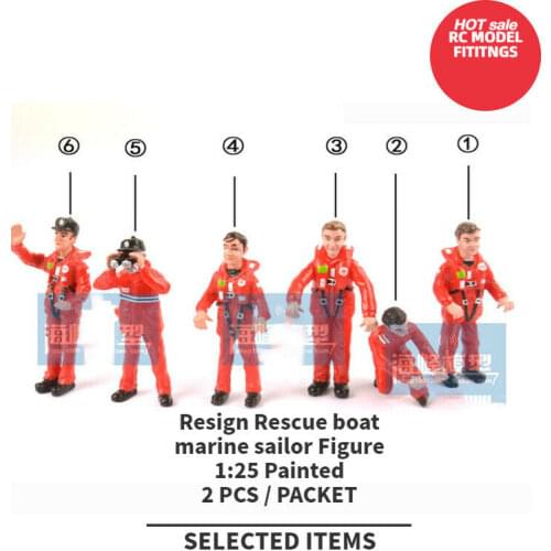 Scale 1/20 Rescue boat marine sailor resin figure RC BOAT FTTINGS -6 PCS /packet