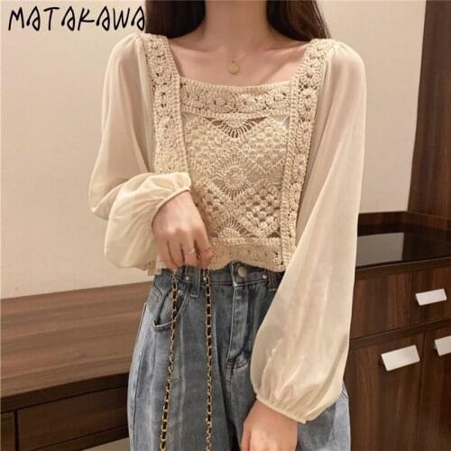 Ажурные блузки Matakawa China At AliExpress