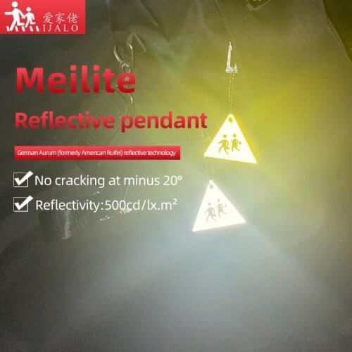 Meilite Reflexite material 500 candle lights Triangle walkway soft pvc reflector Reflective keychain bag pendant accessori