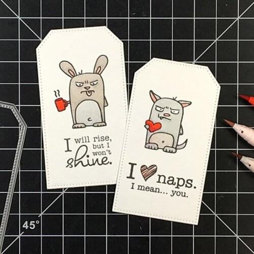 Rabbit Cat Metal Cutting Dies & Coordinating Stamp For Scrapbooking Craft Embossing Stencil Die Cut Card Making