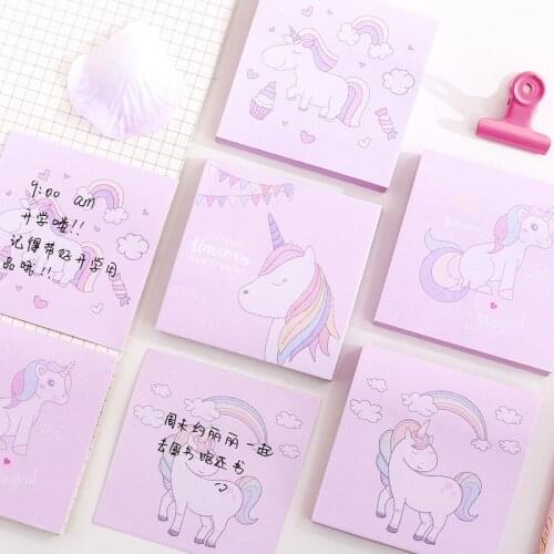 Cute Unicorn Memo Pad GUESTBOOK Kawaii Message Memo Sticky Note N Times Post Stationery Item Paper Pad School Supplies Notebook