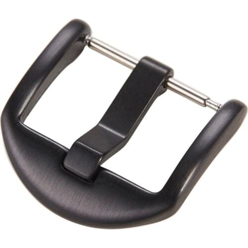 Fashion Black Silver Universal Watch Strap Buckle 18mm 20mm 22mm 304 Stainless Steel Double-sided Lassa Clasp For Huawei Samsung