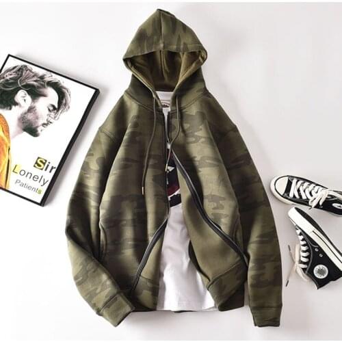 Men Sweatshirts With A Hood 2021 New Arrival Spring And Autumn Zipper Male Hoodies Teenager Boys Japanese Style Camouflage H04