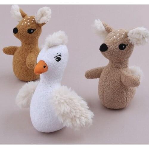 Mini Stuffed Doll PP Cotton Soft Toy Deer/Duck Party Gift Xmas Tree Decoration