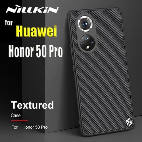 Nilkin Soft Silicon for Huawei Honor 50 Pro Case Nillkin Textured Nylon Fiber Durable Non-slip Shockproof Back Cover on Honor 50