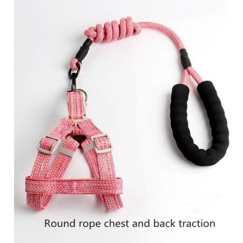 New Pet Dog Collar Harness Leash Walking Harness Lead Colorful Durable Traction Rope Nylon Pet Dog Cat Supplies