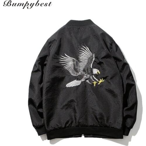 2018 New Chinese Style Embroidery Eagle Jacket China Coats Us Size XS-XXL