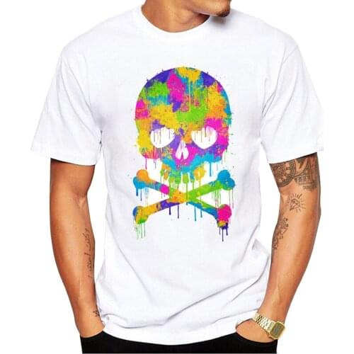 VagaryTees NEW Summer Fashion Trendy Graffiti Skull Printed T-Shirt Short Sleeve Popular Design Tops Novelty T shirt