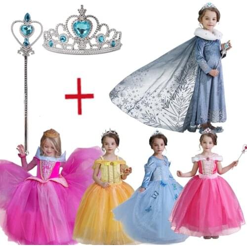 Girls Halloween Cosplay Princess Dress Kids Carnival Party Costume Children Fancy Birthday Dress Up 4 5 6 7 8 9 10 Year Disguise