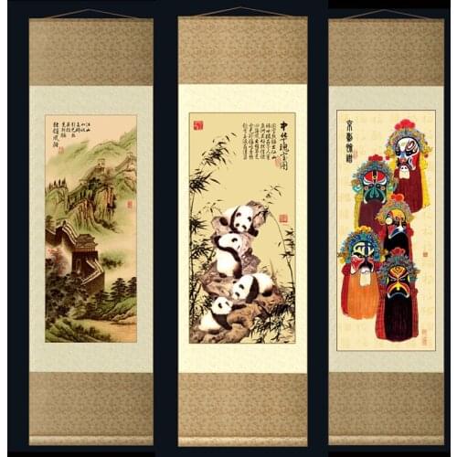 Chinese style gift handicraft Beijing foreign affairs commemorative panda silk scroll scroll abroad special gifts for foreigners