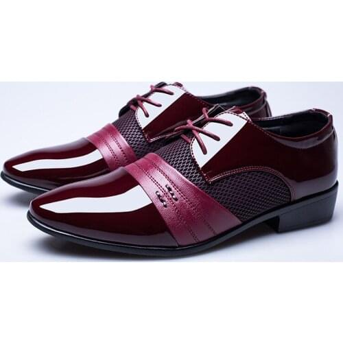 UVRCOS Men's Patent Leather Shoes