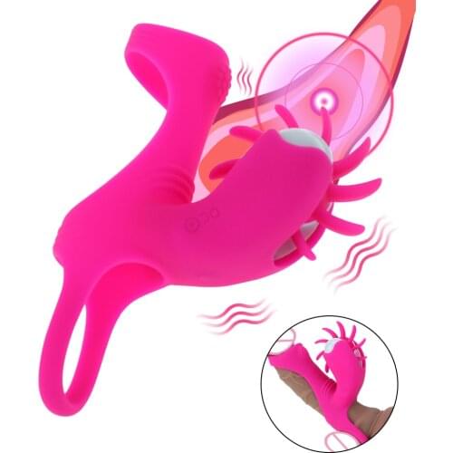 Penis Rings Vibrator Tongue Nipple Cock Ring Vagina Stimulator Sex Oral Licking Blowjob Tongue Vibrating Sex Toys for Couples