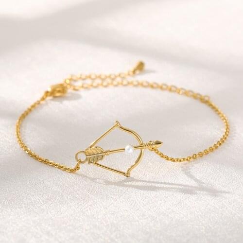 Pearl Bow Zircon Arrow Bracelet For Women 2020 Costume Jewelry Gold Silver Color Fashion Earring Christmas Gift Bijoux Femme