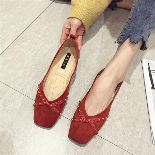 Womens Shoes Wild Shallow Mouth 2019 New Summer Square Head Flat Womens Single Shoes Fairy Soft Bottom Scoop Shoes Black