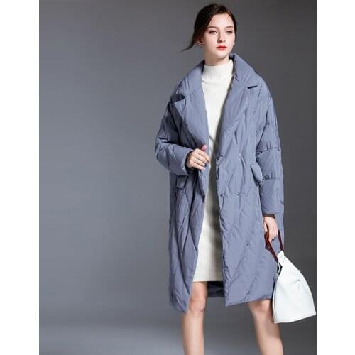 Winter Jacket Women Duck Down Coat 2020 Thick Warm Long Parka Female Loose Turn Down Collar Ladies Outerwear Overcoats Big Size