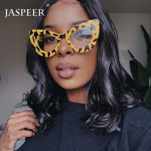 JASPEER New Leopard Eyeglasses Women Cat Eye Glasses Frames Retro Optical Frames Female Spectacle Frames Colorful Eyewear
