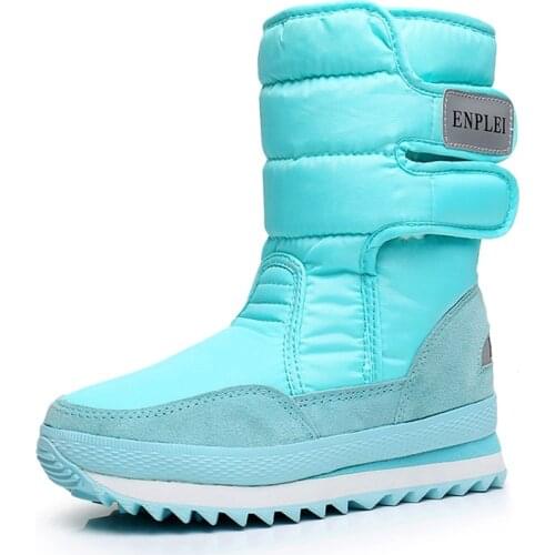 Women snow boots platform warm thick plush winter shoes waterproof non-slip winter boots botas de mujer wool 35-42