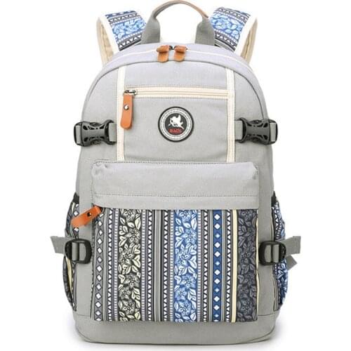 Printing Women Backpack School bags Canvas Rucksack Laptop Backpack for Teenage Girls Travel bags Mochila Escolar