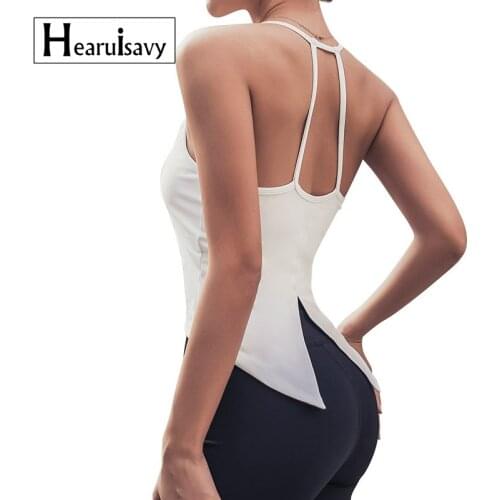 Fitness Vest Sexy Back Fork Opening Women Sleeveless Gym Sports Running Jogger Vest Sexy Yoga Padded Tops Camisole Gym Bra
