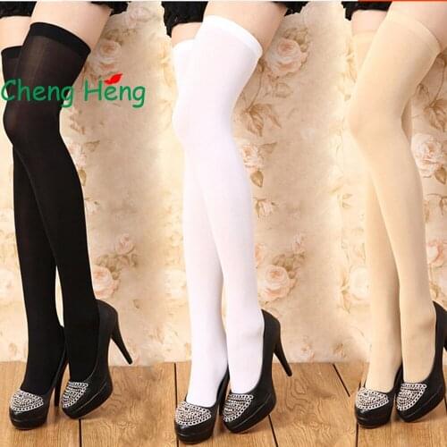 CHENG HENG 1 Pair Long Tube Socks Thighs Knee Socks Autumn Thick Velvet High-Slung Non-Slip Salf-Socks Artificial Velvet Socks