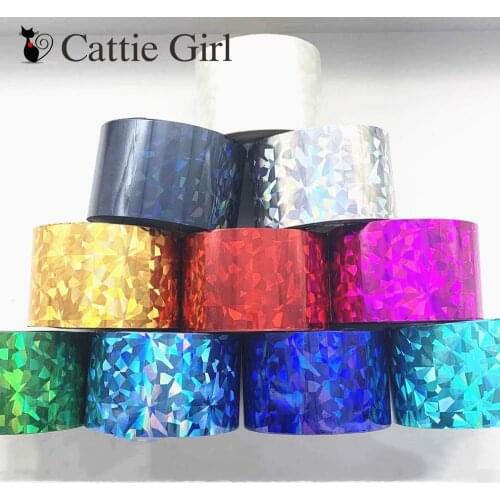 1Roll 120M Laser Glass Nail Foils Stickers Black Marble Stone Manicure Set for Candy Nail Art Transfer Paper Decal