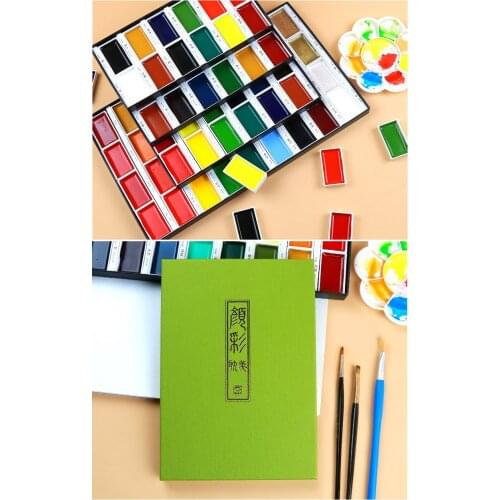 12/18/24/36/48 Color Japan 12-Color ZIG Kuretake Solid Watercolor Paint Set Watercolors Field Sketch Set for Painting Supplies