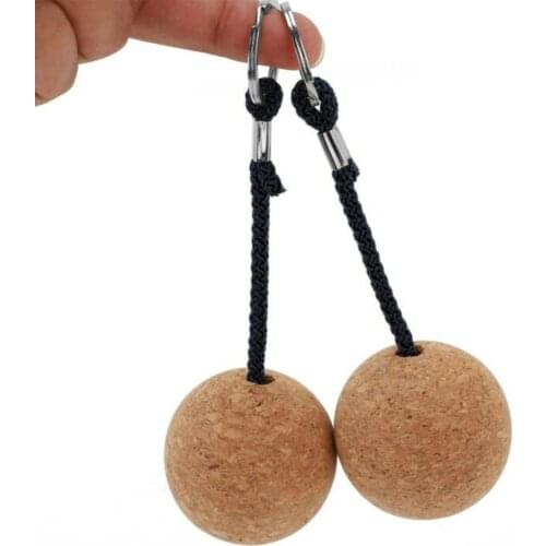 2pcs Cork Ball Floating Keychain Round 50mm Fender Float Buoyant Rope Kayak Key Ring Chain For Boat Sailing Kayaking Surfing