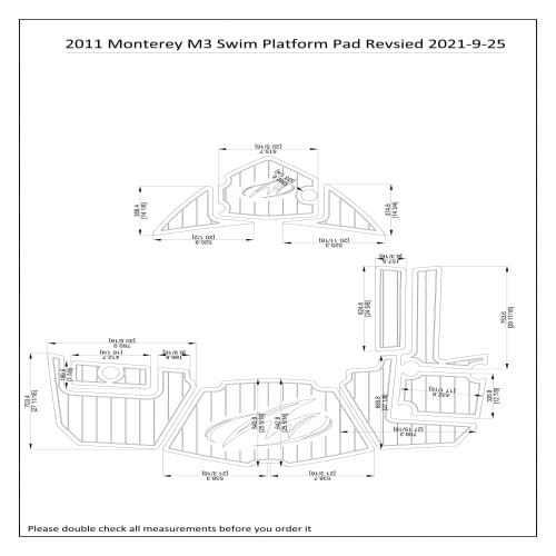 2011 Monterey M3 Boat Swim Platform Boat EVA Teak Decking 1/4" 6mm