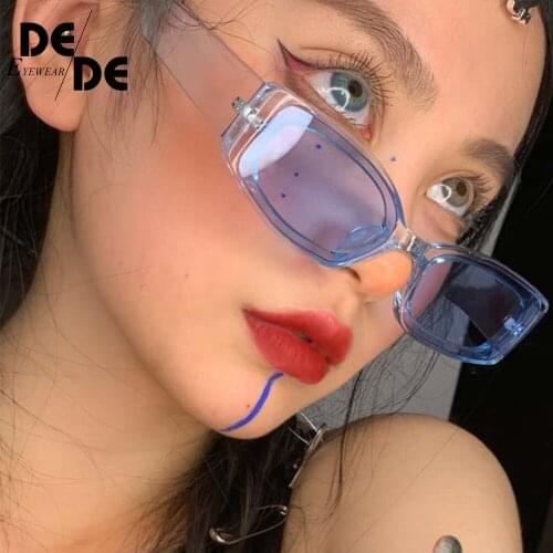 2020 trendy candy color small square-shaped sunglasses new European and American ladies color transparent sunglasses