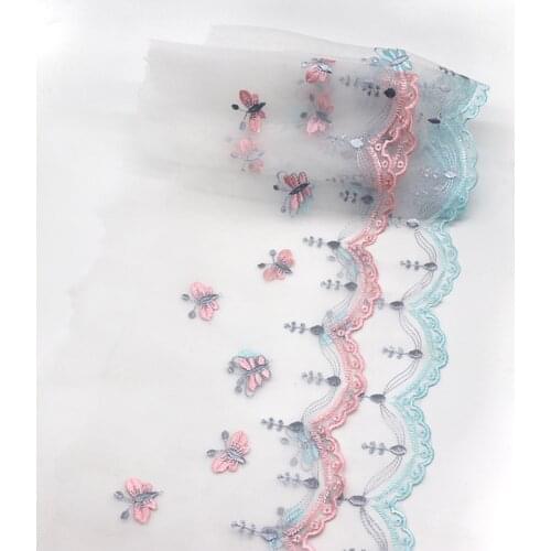 30Yards Butterfly Embroidery Lace Trim Mesh Fabric For Bra Dress Home Textile Material DIY Handmade Accessories Curtain Decor