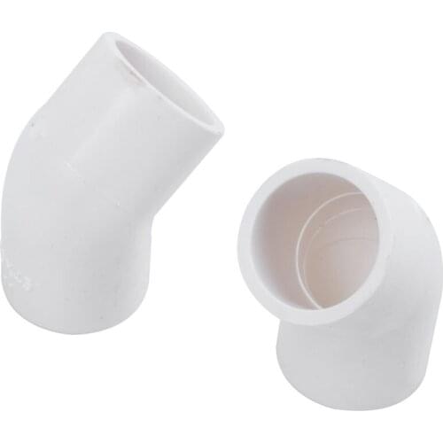 PVC-U 20mm Drainage Pipe Adapter Connector 45 Degree Elbow White 5 Pcs