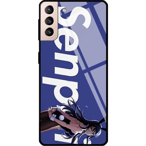 Bunny Girl Senpai Anime Tempered Glass Case For Samsung Galaxy S21 Ultra Note 20 S8 S9 S10 Note 10 Plus S20 FE