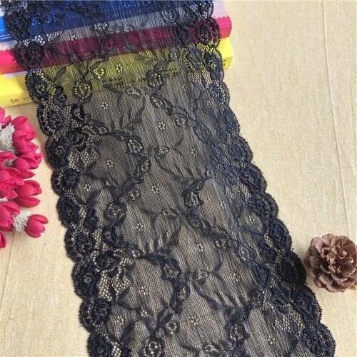 E-2 17cm E1221 African Lace Fabric Lace Elastic Lace Fabric Lace Width Embroidered Fabric Underwear Ribbon Curtain Bed Curtain C