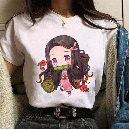 Hot Japanese Anime Demon Slayer Kimetsu No Yaiba T Shirt Women Kawaii Anime Graphic Tees Female