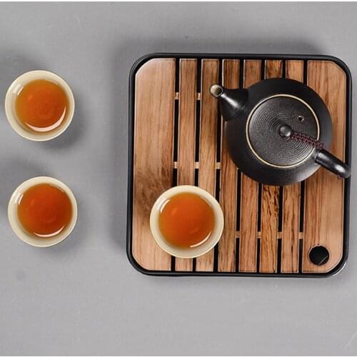 Imitation Ceramics Bamboo Wooden Tea tray Drainage Water Storage Kung Fu Tea Set Board Table Chinese Tea Room Ceremony Tools